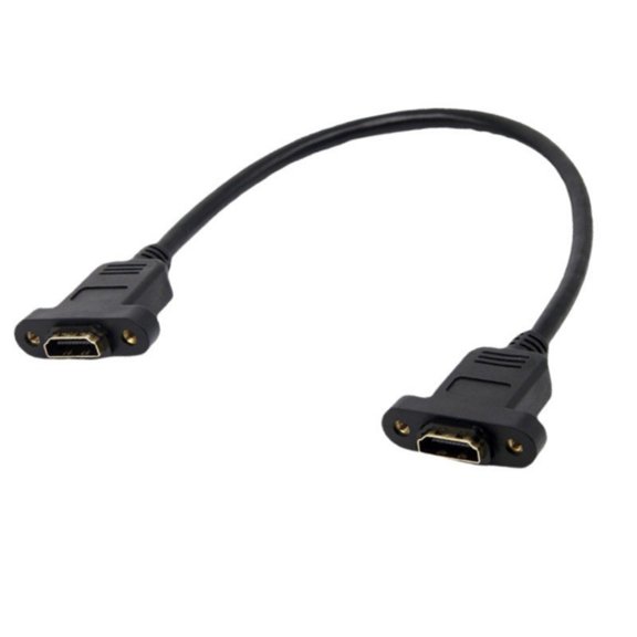 Fast Speed HDTV Cable 1080P Male/Female to Female Video Display Cable with Screw Panel Mount for HDTV Laptop Projector