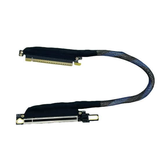 Fast Speed PCIE 5.0 X16 Graphics Card GPU Extension Cable with Silver Plated Wiring Bidirectional Bandwidth