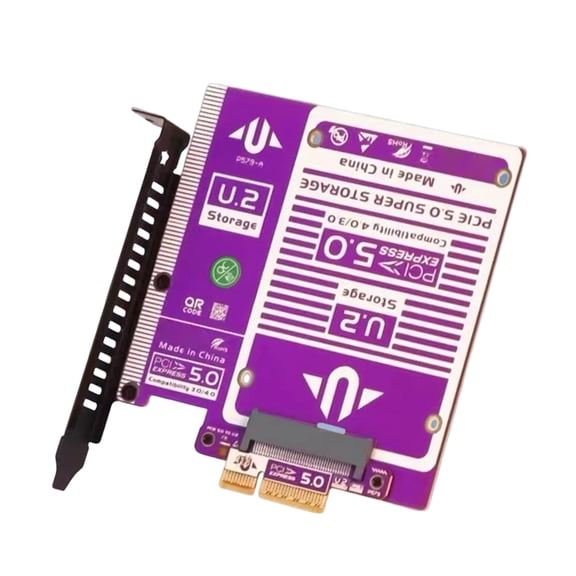 Fast Speed PCIe 5.0 4X to U.2 Expansion Card Supporting Multiple Drive Setups and Optimized Heat Management