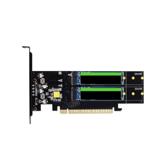 Fast Speed PCIe4.0 Based NVMe Expansion Card with 4Port SSDs Support RAIDs Functionality and Metal Heat Dissipation Design