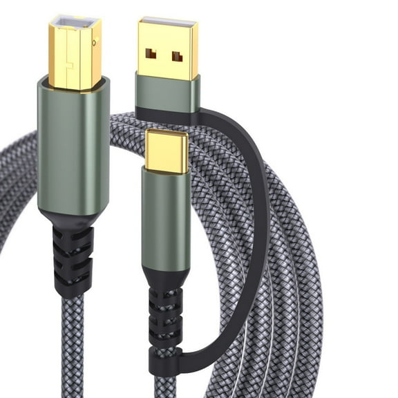Fast Speed Printer Cable, Male USB Type C to Male USB B Cord Efficient Data Transfer Between Printers Scanners and PC