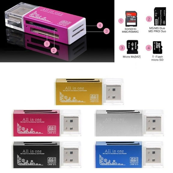 Fast Speed USB 2 0 Multi Memory Card Reader for SD/SDHC TF MS M2