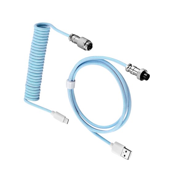 Fast Speed USB A To Type C Mechanical Keyboard Cable With AntiTangle Spirals Design And Secure Locking Connectors