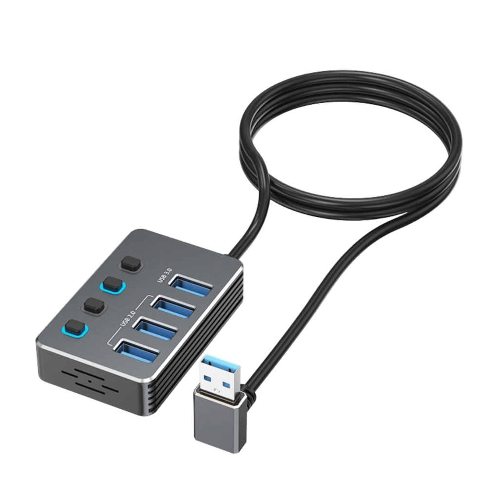 Fast Speed USB3.0 Adapter Featuring 4 Ports Independent Controls LED ...