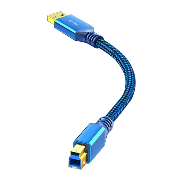 Fast Speed USB3.0 to USB TypeB Charging Cable 5Gbps for Printer, Scanner, Music Devices Braided Line Aluminum Connectors