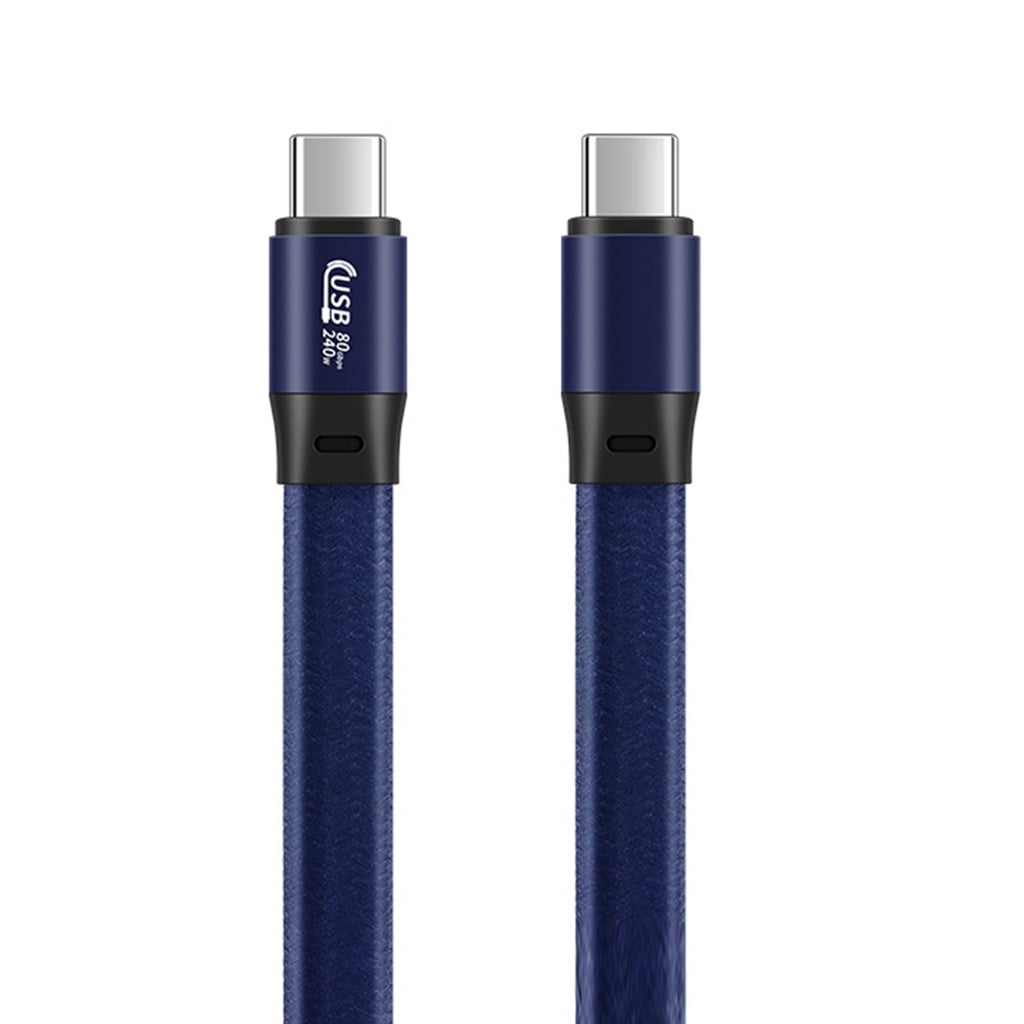 Fast Speed USB4 Flat Braided Cable 80Gbps Data Transfer 240W Power ...