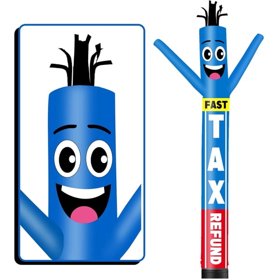 Fast Tax Refund Inflatable Tube Man  Wacky Wavy Dancing Guy for Outdoor Decoration Advertising Business Promotion (Blower Not Included)