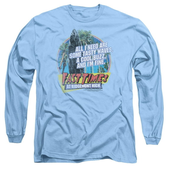 Fast Times At Ridgemont High Men's Tasty Waves Long Sleeve Large Carolina Blue