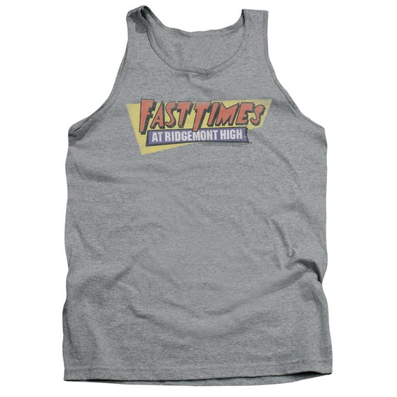 Fast Times Ridgemont High Distressed Logo Adult Tank Top Athletic Heather Athletic Heather