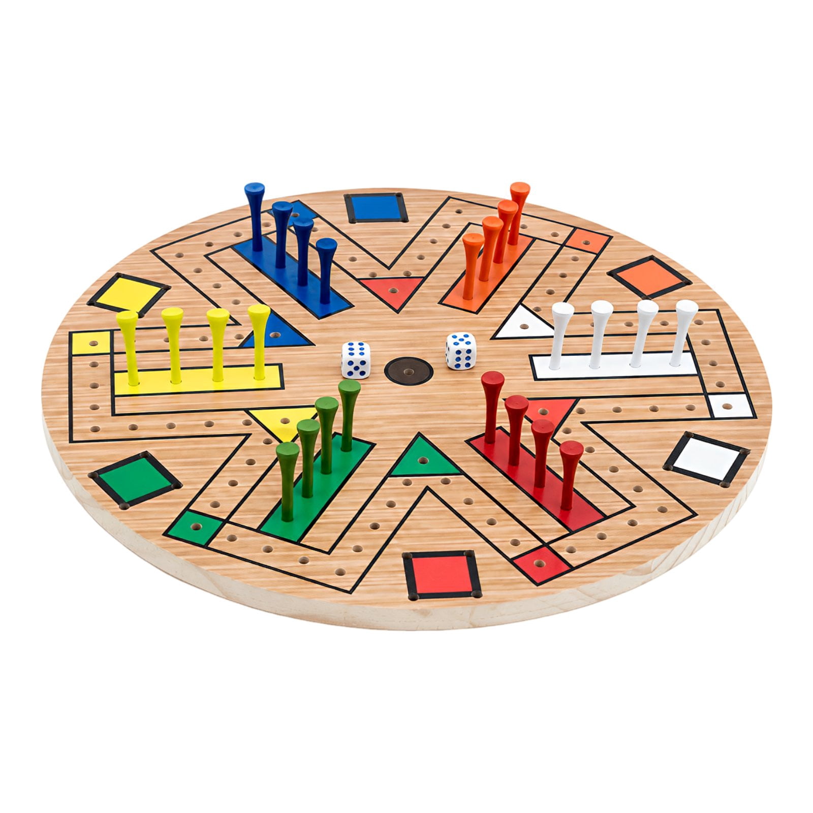 Fast Track Board Game for 6 Players - Wooden Peg Game with 24 Pegs, Peg Game Board for Teens, Easy to Palt Fast Track Ga