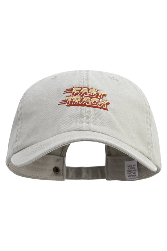 Fast Track Embroidered Big Size Washed Pigment Dyed Cap - Stone XL-3XL