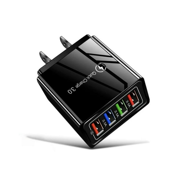 Fast Track USA USB Wall Charger Plug Block Cube 4 Port Portable Quick Charger