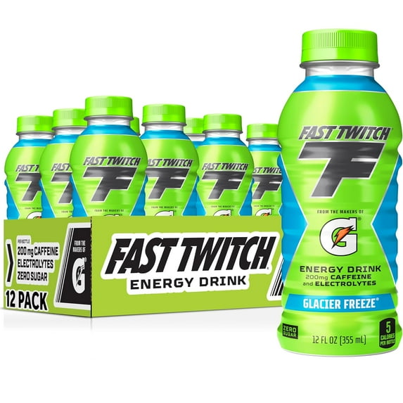 Fast Twitch by Gatorade Energy Drink, Glacier Freeze, 12 fl oz, 12 Count Bottles