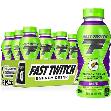Fast Twitch by Gatorade Grape Flavored Energy Drink, 12 fl oz, 12 Count Bottles