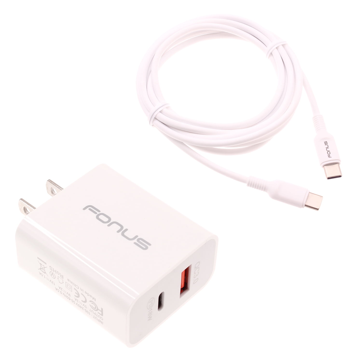 Fast Type-C 36W PD Home Charger for Nokia G400 5G Phone - 6ft Long Cable USB-C Power Cord QC3.0 Adapter Wall AC Plug Z6Q Compatible With Nokia G400 5G Model