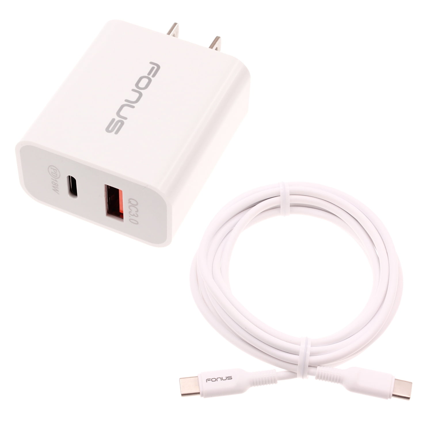 Fast Type-C 36W PD Home Charger for Nokia G100/G300/G310 5G - 6ft Long Cable USB-C Power Cord QC3.0 Adapter Wall