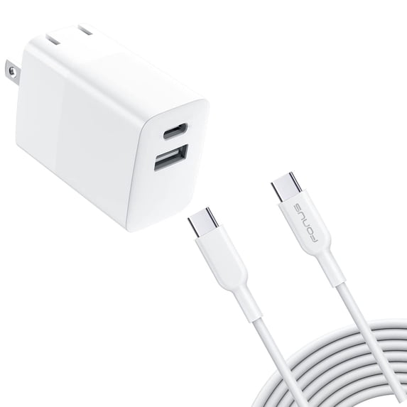 Fast Type-C 38W PD Home Charger for Cricket Icon 6/5/4/3 - 6ft Long Cable USB-C Power Cord QC3.0 Adapter 2-Port