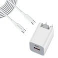 thumbnail image 1 of Fast Type-C 38W PD Home Charger for T-Mobile REVVL 7 5G - 6ft Long Cable USB-C Power Cord QC3.0 Adapter 2-Port, 1 of 7