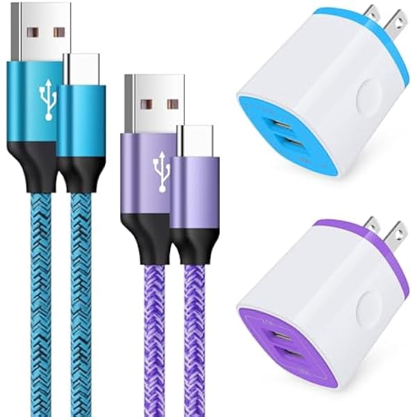 Fast Type C Charger USB Wall Plug Block C Charger Cable Fast Charging Android Phone Cord for Google Pixel 8 7 Pro 7 6 Pro 6 6a,Moto G Power G Stylus,Samsung Galaxy S23 S22 S21 S20 Ultra S10 S9 A10e