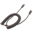 thumbnail image 1 of Fast USB-C to TYPE-C Coiled Cable for Samsung Galaxy XCover FieldPro S8 active S20 Fan Edition S10e S10 5G Note 9 8 20 Ultra 10 Models - [Charger Cord Power Wire Sync 6ft Extended Black Y3P], 1 of 6