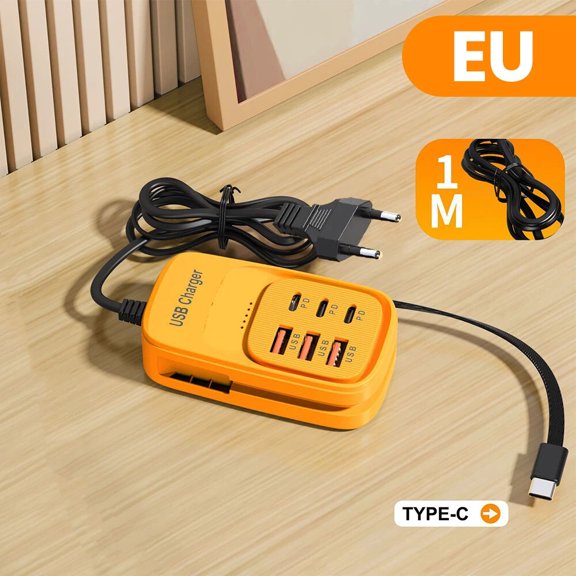Fast USB Charger 6 in 1 Power Strip Desktop Charging Station Fast Charging Cord EU/UK/US Plug USB HUB Adapter Socket 3PD 3USB