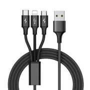 AKDSTEEL Fast USB Charging Cable Universal 3 in 1 Multi Function Cell Phone Cord Charger black