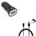 thumbnail image 1 of Fast USB Port 18W Car Charger w Charger Cord Type-C 10ft USB Cable D9R for Acer Liquid Jade Primo - Alcatel PulseMix, 7, Idol 5S 5 4S - ASUS Zenfone V Live, ROG Phone, AR 6 5z 4 Pro, 1 of 11