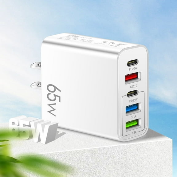 Fast Wall Charger QC 3.0 USB Quick Charge 4 Ports Tablet Phone Charger Adapter Travel Plug Compatible iPhone 14/13/12 Pro/11 Pro Max X/Xs/XS Max/XR/8/8+/7P/7/6/5 Samsung S6/S7/S8/Edge/LG HTC