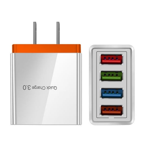 Fast Wall Charger, USB Charger Adapter, 4 Multi Port Fast Charging Station Power Base Block Plug Cube Brick for iPhone 14 SE 13 12 11 Pro, Samsung