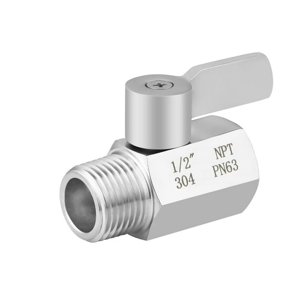 Fast Water Flows Shut Off Valves 0.5 Inch Thread Steel Handle Levers Simple Installs for Shower Head Bidet Sprayer