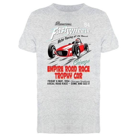 Fast Wheels Race Car Vintage T-Shirt Men -Image by Shutterstock, Male x-Large