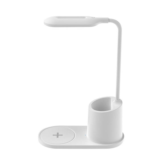 Fast Wireless Charger,Desk Lamp with Wireless Charger,3 And 1 Multi-Function Table Lamp Home Lighting Fast Wireless Charging for Home Office with Pen Holder, Dimmable Eye-Caring Desk Light,White