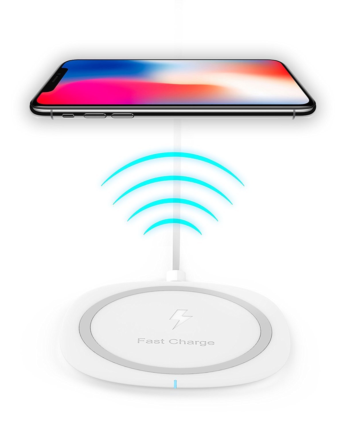Fast Wireless Charger For Microsoft Lumia 950 XL Wireless Quick Charger Fast Charge 10W for iPhone X, iPhone 8, iPhone 8 Plus,Samsung Note 8, S6 Edge +, S7, S7 Edge, S8 and S8 Plus, etc. by Ixir - image 1 of 8