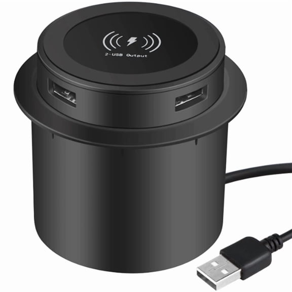 Fast Wireless Charger -Up Desktop Embedded Fast Wireless Charger with USB Port 30W Universal