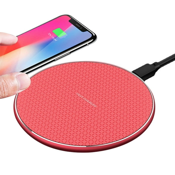 Fast Wireless Charger for iPhone 12/11/Pro/Max/Xs/XR/X/8, iPad Pro/Air/Mini - Efficient and Convenient Charging - Red