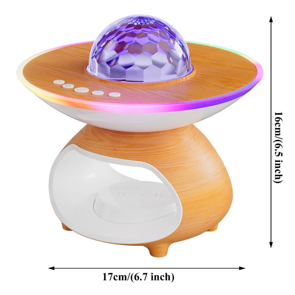 Fast Wireless Charging Station with LED Night Light, 3-in-1 Bedside Table Lamp with Bluetooth Music Speaker and Starry Projection, Modern Decorative Desk Lamp for Bedroom and Dorm