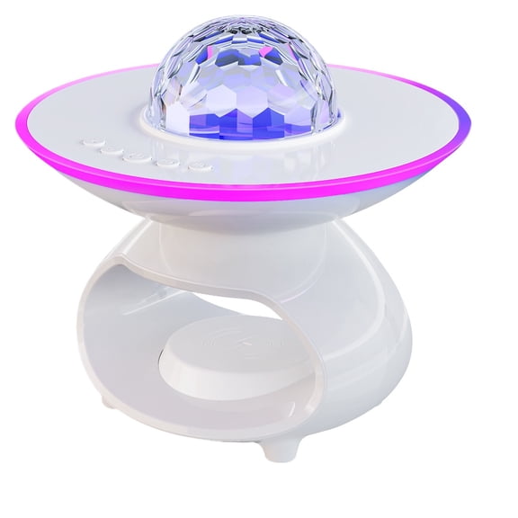 Fast Wireless Charging Station with LED Night Light, 3-in-1 Bedside Table Lamp with Bluetooth Music Speaker and Starry Projection, Modern Decorative Desk Lamp for Bedroom and Dorm