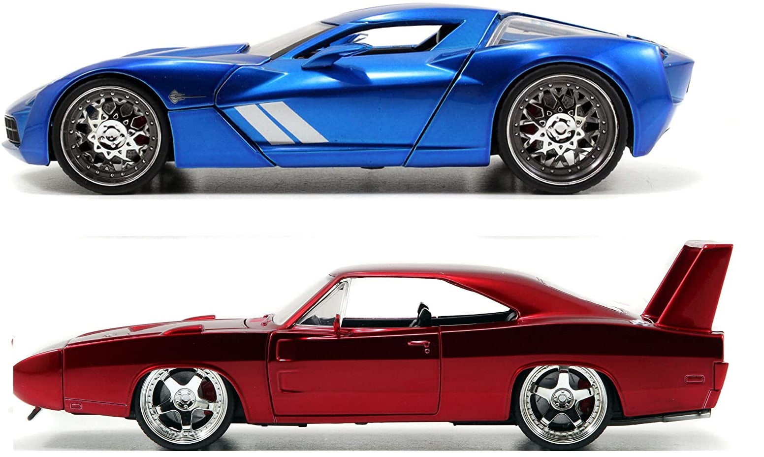 Fast and Furious Dom s Dodge Charger Daytona Red and BTM 09 Corvette Stingray Concept