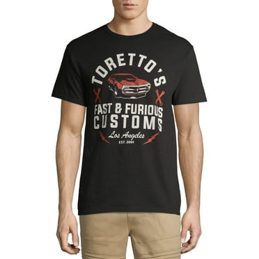 Fast and Furious Men's & Big Men's Toretto's Garage Movies Graphic Tee Shirts, Sizes S-3XL, 2 Fast 2 Furious Mens Tee Shirts