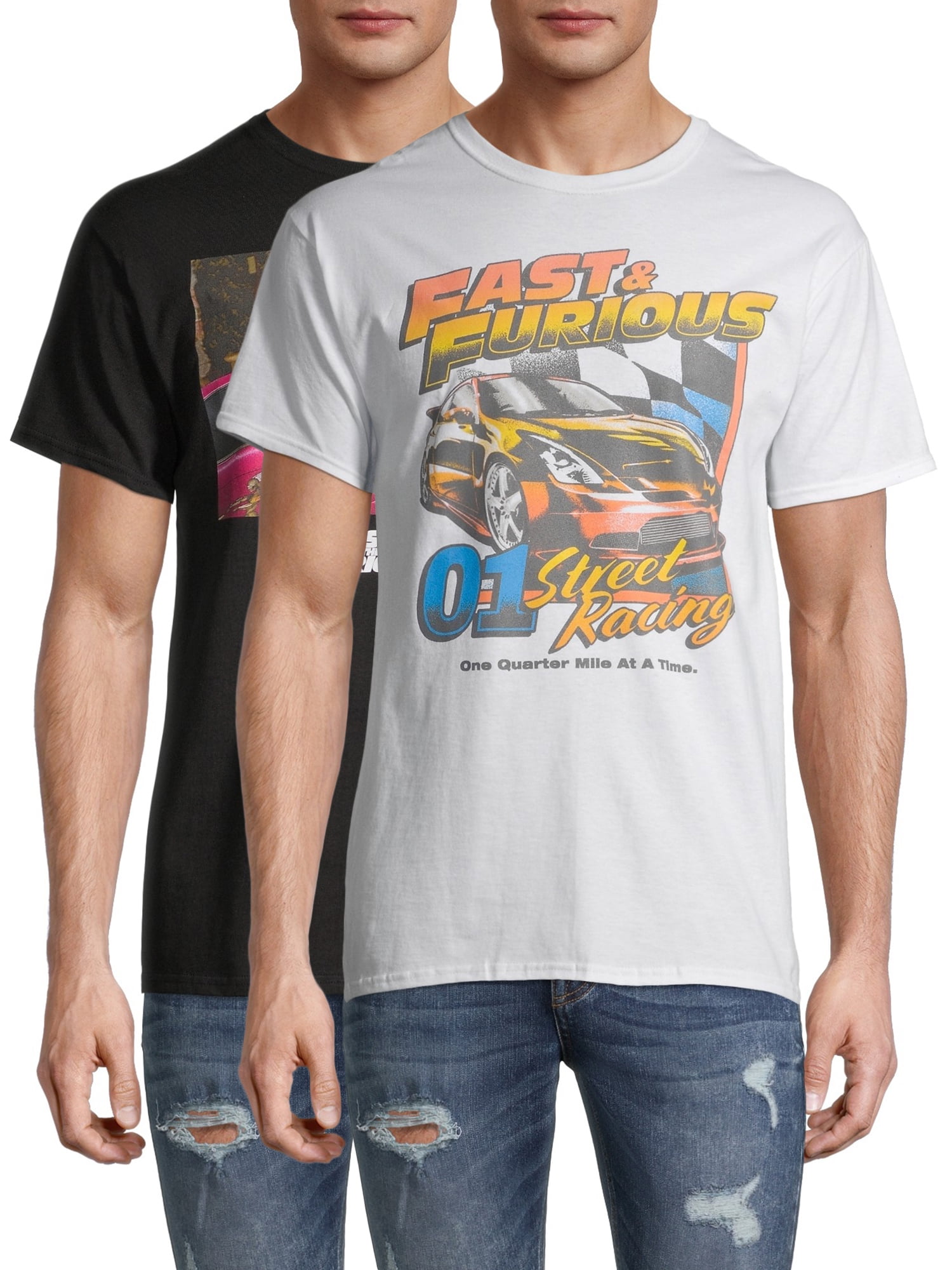 Fast and Furious Street Racing & Letty Men's and Big Men's Graphic T-Shirt,  2-Pack