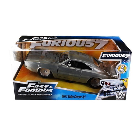 Fast and the Furious Dom's 1970 Dodge Charger RT Bare Metal 7 Inch Movie 1:24 Diecast Model Car Play Vehicle