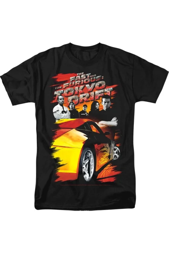 Fast and the Furious Tokyo Drift Drifting Crew Adult 18/1 T-Shirt Black