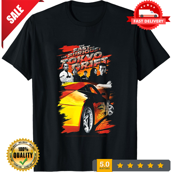 Fast and the Furious Tokyo Drift Drifting Crew Adult 181 T-Shirt Black, NEW INSTOCK-TH78022