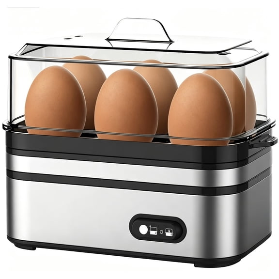 Fast electric egg cooker, 6-egg capacity, can cook soft-boiled eggs, medium-boiled eggs, hard-boiled eggs, with automatic shut-off function, BPA-free