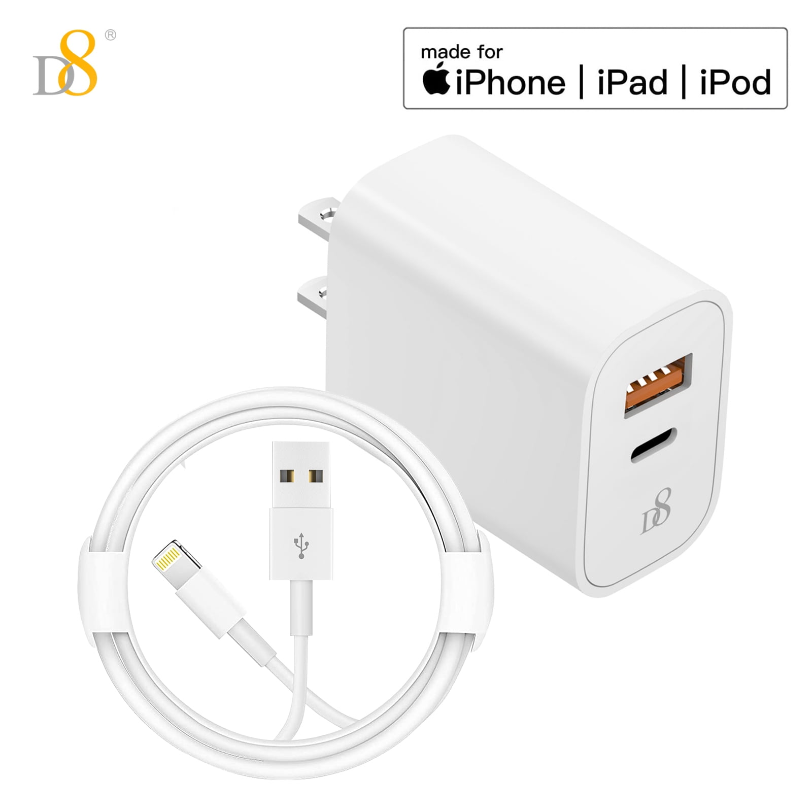 MASAYA Cargador rápido de iPhone, 20W USB C Cargador de iPhone con Cable de  Carga Original de 1m, USB C Power Adapter Plug iPhone Fast Charging Cable