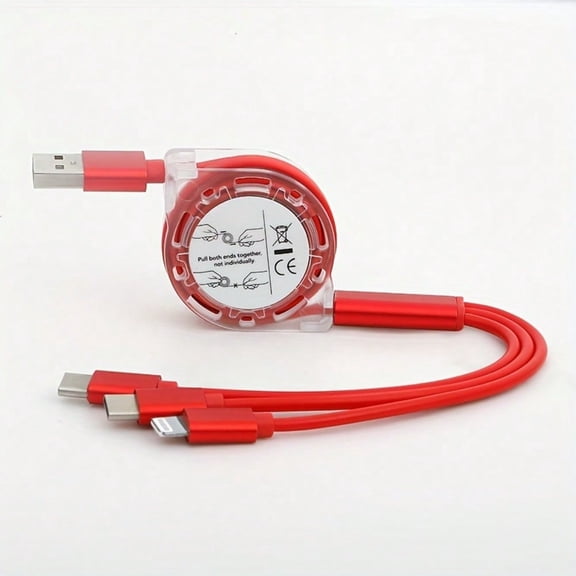 Fast shipping 3in 1 Retractable USB Cable for iPhone Charger Wire Charging Cable for Android phone Type C / Micro USB Xiaomi for SamSung Redmi, OnePlus, for TCL,OPPO,for VIVO And More