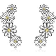 Fast shopping POPLYKE Sunflower Daisy Dog Paw Star Butterfly 925 Sterling Silver Ear Climber Crawler Cuff Wraps Earrings Jewelry Gifts
