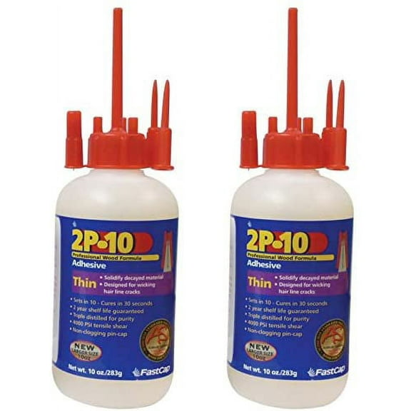 FastCap 2P-10 Professional Thin 10 oz Wood Formula Super Glue Adhesive, 2-Pack