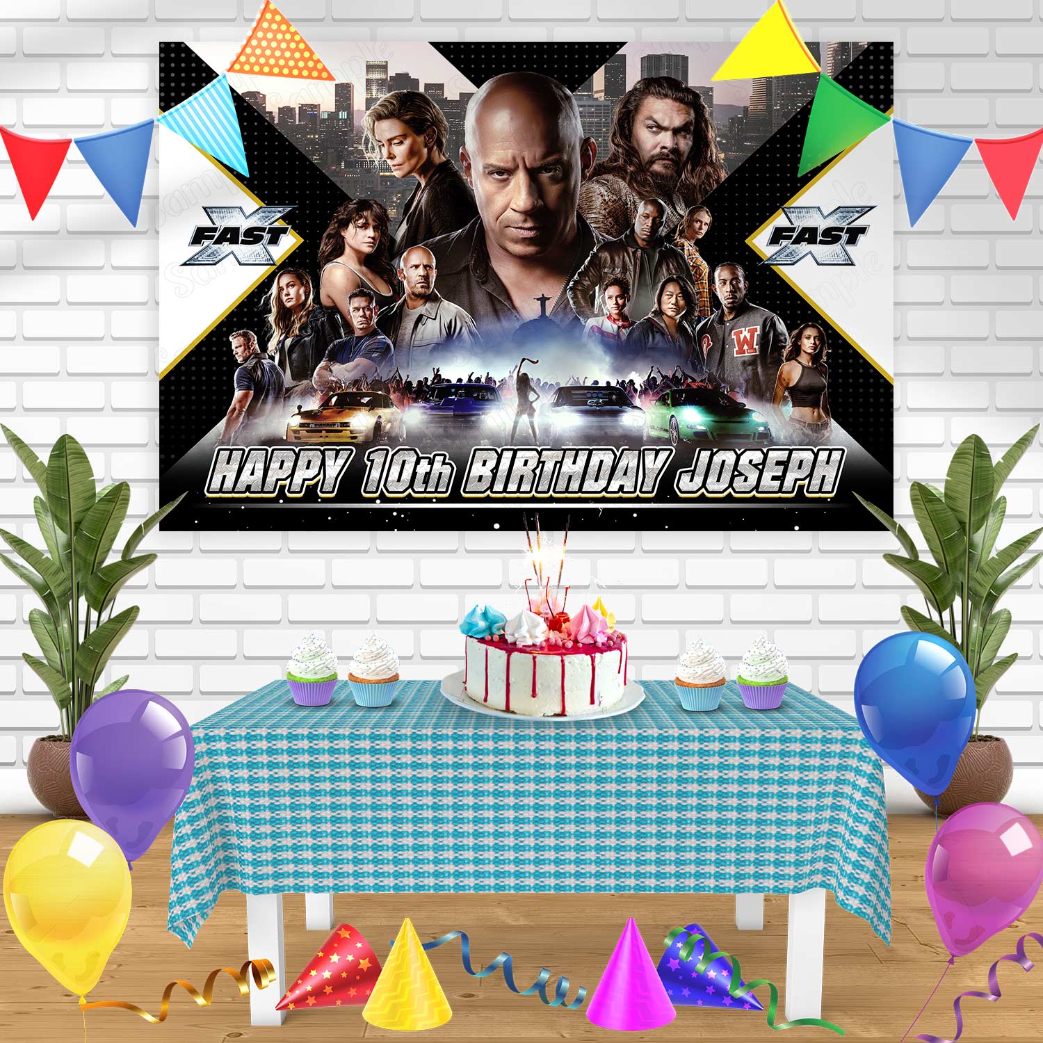 Happy Birthday Banner - Stoffbanner 180,3x119,4 Cm, Wiederverwendbar, Für Partys