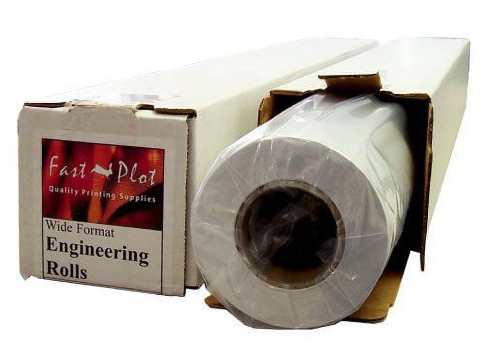 FastPlot Bond Plotter Paper 92 Bright - 24" x 150' 2" Core / 4 Rolls